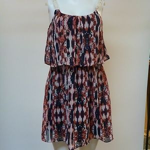 A. BYER  TRIBAL SHORT SLEEVE POPOVER DRESS  GIRLS JUNIOR SIZE SMALL